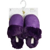 Wholesale - U.S. POLO ASSN. PURPLE LADIES SLIPPERS W/FUR SIZE S-XL C/P 24, UPC: 662239087643